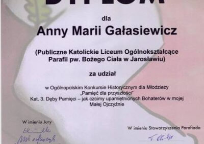 dyplom Anna Gałasiewicz